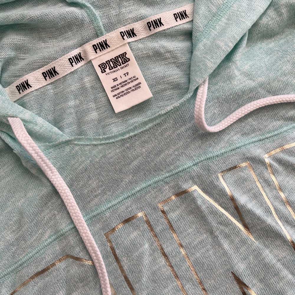 Victorias Secret PINK baby blue open back hoodie size XS
